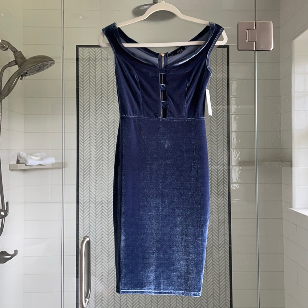 Velvet Off-The-Shoulder Cocktail Dress